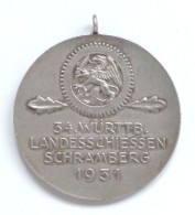 Schützen Schramberg Anhänger Vom Landesschießen 1931, Durchm. 42mm I-II - Other & Unclassified