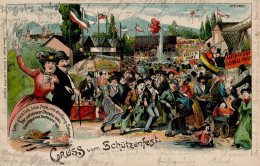 Schützenfest Gruss Vom Schützenfest Coburg 1902 II (Ecken Leicht Abgestoßen) Montagnes - Sonstige & Ohne Zuordnung