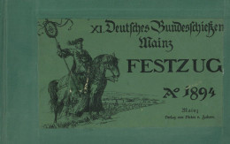 Album Mit 10 Farbigen Zeichnungen Von Conrad Sutter Vom XI. Deutschen Bundesschiessen Zu Mainz 1894 II - Otros & Sin Clasificación