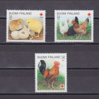 FINLAND 1996, Sc# B254-256, Semi-Postal, Birds, Hens, MNH - Collections, Lots & Series