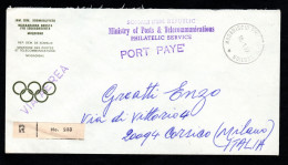 SOMALIA, POSTA VIAGGIATA 1987, MOGADISCIO PER MILANO, CORSICO - PORT PAYE' - Somalia (1960-...)