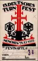 München 13. Deutsches Turnfest 1923 Festkarte (keine AK) Sign. Suchodolski - Sonstige & Ohne Zuordnung