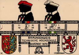 Studentika BRAUNSCHWEIG - Künstlerkarte Sign. C.A.Stattmann I-III - Ecoles