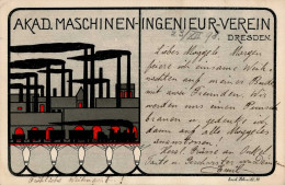 Studentika DRESDEN - Künstlerkarte Sign. Erich Schmitt 1898 I - Ecoles