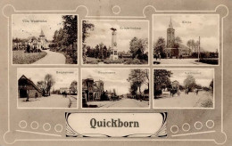 Quickborn (2085) Hauptstrasse Kriegerdenkmal Gasthaus Zum Schützenhof 1913 II (leichte Stauchung) - Sonstige & Ohne Zuordnung