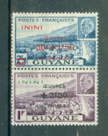 ININI - N°57* Et  58* MH Trace De Charnière SCAN DU VERSO - Timbres De 1941 Surchargés OEUVRES COLONIALES. - Nuevos