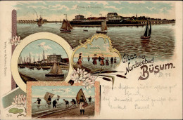 Büsum (2242) Nordseebad Krabbenfänger Wattläufer 1898 I-II - Autres & Non Classés