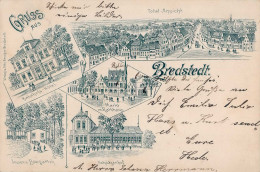 Bredstedt (2257) Bahnhofshotel Rathaus Schützenhaus 1897 I- - Sonstige & Ohne Zuordnung