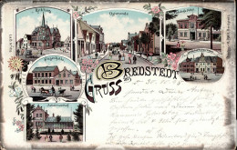 Bredstedt (2257) Rathaus Bahnhofshotel Schützenhaus 1898 II (kleine Stauchung) - Otros & Sin Clasificación