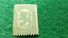 FİNLANDİYA-1910-20        5  P           DAMGASIZ - Unused Stamps