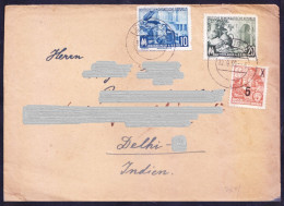 Germany DDR To India 1955 Cover, Camera Microscope Crockery On Stamps, Postal History - Coin Envelopes