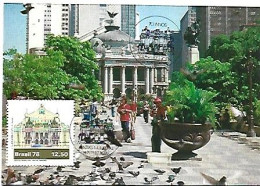 Brazil & Maximum Card, Praça Floreano Com Teatro Municipal Do Rio De Janeiro, Rio De Janeiro 1979 (40) - Cartes-maximum