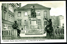 POLOGNE - POZNAN - Pomnik Adame Mickiewicza - Le Monument De Mickiewicz  - TB - Pologne