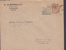 Finland J. ELMGREN & Co. Spedition, HELSINGFORS 1919 Cover Brief Lettre Brotype AALBORG (Arr.) Denmark (2 Scans) - Brieven En Documenten