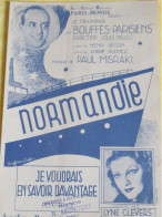 Partition/NORMANDIE/Lyne CLEVERS/Bouffes-Parisiens/Meucci-Misraki/Ed. Paris-Monde/ 1936        PART337 - Otros & Sin Clasificación