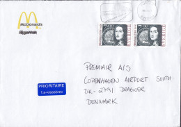 Sweden MCDONALD's Cachet PRIORITAIRE Label POSTEN 1998 Cover Brief Lettre Copenhagen Airport DRAGOER Denmark - Covers & Documents