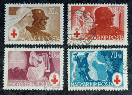Hongarijé 1944 Rode Kruis Yv.nrs.649/652 - Oblitérés