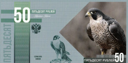 Le Livre Des Oiseaux 50 Rubles 2015  Le Sapsan UNC - Specimen