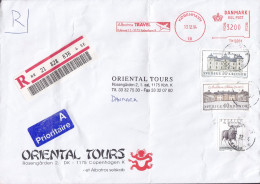 Sweden Registered Einschreiben Label (REused Danish Albatros Travel Meter Cover) 1995 Cover Brief Lettre To Denmark - Storia Postale