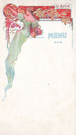 MENUS * Menu Ancien Illustré * Illustrateur Art Nouveau Jugendstil * LE RAISIN * Série Les Fruits * Femme - Menus