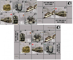 Finland Finnland Finlande 2020 Lost Tram Lines Of Baltic Towns Peterspost Complete Of Stamp Set And 2 Block's MNH - Neufs