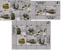 Finland Finnland Finlande 2020 Lost Tram Lines Of Baltic Towns Peterspost Complete Of Stamp Set And 2 Block's MNH - Tranvías