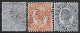 Australia 1894 Queensland Queen Victoria 3val Mi N.80,84-85 US - Usati