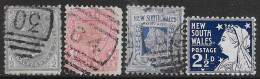 Australia 1897-1906 New South Wales  Coat Of Arms, Queen Victoria, Lyrebird 4val US - Used Stamps