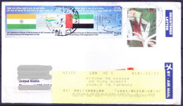 India To USA Used Cover, Return To Sender, Postal History, Flags, Joint Issue Stamps - Briefe