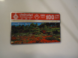 THAILAND USED CARDS OLD MAGNETIC    LANDSCAPES  GARDEN - Flowers