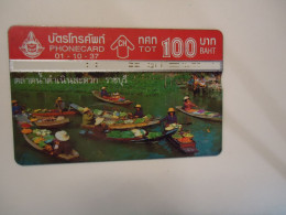 THAILAND USED CARDS OLD MAGNETIC RIVER BOATS MARKET - Barche