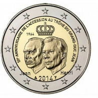 2 Euro 2014 Luxembourg Coin KM134 - 50 Years Accession Of Grand Duke Jean UNC - Luxemburg