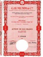 FRANCE -- Action De 100 Francs Au Porteur G.H. MUMM & Cie. Champagne - Annulé - N° 254.699 - 1972 - Agricultura