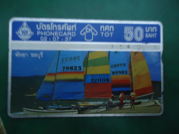 THAILAND USED CARDS  OLD MAGNETIC SAILING  BOATS - Thaïland