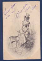 CPA 1 Euro Illustrateur Femme + Animaux  Woman Art Nouveau Circulé Prix De Départ 1 Euro - 1900-1949