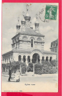Cpa Suisse, VAUD, Eglise Russe, Animée, Belle Carte, Chateau-d'Oex, Voyagée 1908 Dos Divisé Voir Scanne - Château-d'Œx