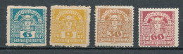 Autriche 1920-21 Journaux  Non Officiels Yvert 39a, 41a, 47a, 49a - Journaux