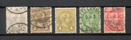 LUXEMBOURG    N° 69 à 73    OBLITERES ET NEUFS AVEC CHARNIERES   COTE  1.75€   ADOLPHE 1er - 1895 Adolphe Right-hand Side