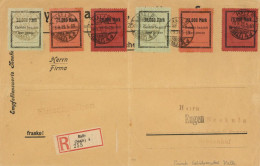 Delcampe - Lokalausgaben 1923 Halle/Saale Gebührenzettel R-Brief Einschreiben Rs. Ak-O II (mehrfach Gefaltet) - Autres & Non Classés