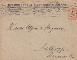 Finland K. LUNDBERG & Co., WIBORG 1919 Cover Brief Lettre AALBORG Denmark - Covers & Documents