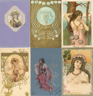 Jugendstil Schönes Lot Mit 100 Ansichtskarten Künstlerkarten Prägekarten Usw. In Unterschiedlicher Erhaltung Art Nouveau - 500 Postcards Min.