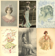 Frauen Schönes Lot Mit Ca. 180 Ansichtskarten Künstler Jugendstil Usw. Art Nouveau Femmes - 500 Postales Min.