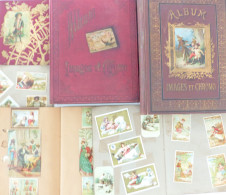 Chromo-Bildchen Glanzbilder Lot Mit Hunderten Alten Bildchen In 5 Alben - 500 Postcards Min.