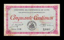 Francia France Lure Chambre De Commerce 50 Centimes 1915 Mbc Vf - Chambre De Commerce