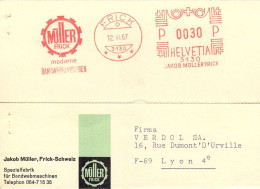 Suisse EMA Rouge N°3130 30c. Jakob Müller Moderne BandweMaschinen Frick 1967 - Postage Meters