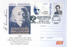 923  Einstein: PAP, Timbre + Oblitération Temp. 2005 - Postal Stationery Cover With Pictorial Cancel. Physics Nobel - Physik