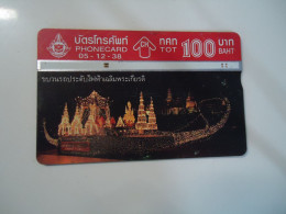 THAILAND USED CARDS OLD MAGNETIC BOATS ROYAL - Cultural