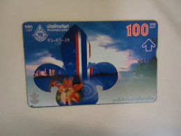 THAILAND USED CARDS OLD MAGNETIC EMBLEM ORCHIDS   FLOWERS - Flowers