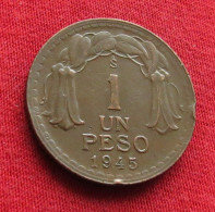 Chile 1 Un Peso 1945 KM# 179 *VT Chili - Cile