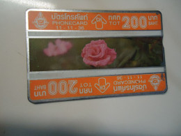 THAILAND USED CARDS  OLD MAGNETIC  FLOWERS  ROSES UNIT 200 - Flowers